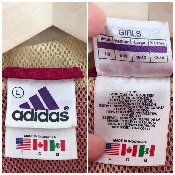 Vintage Adidas Girls Youth Full Zip hooded jacket - Picture 8 of 8